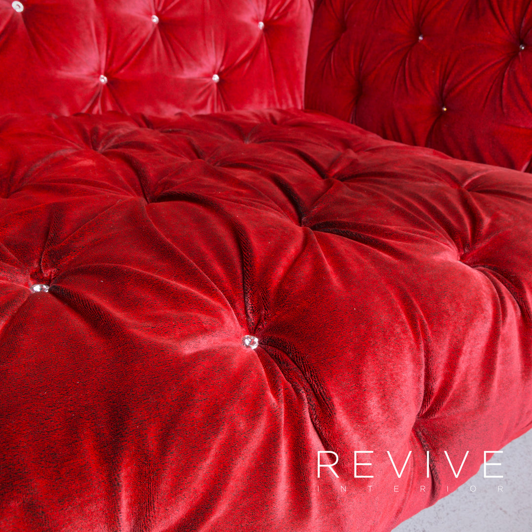 Bretz Marilyn Fabric Sofa Red Three Seater Couch #6672