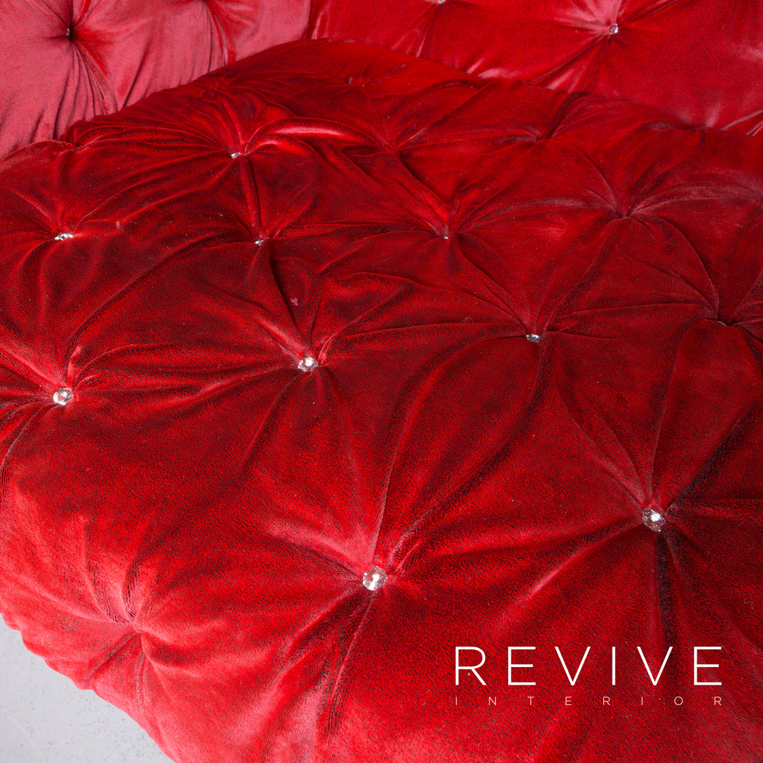 Bretz Marilyn Fabric Sofa Red Three Seater Couch #6672