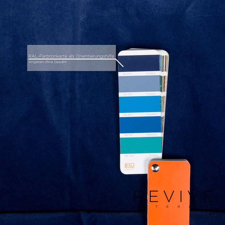 Bretz Monster Fabric Armchair Stool Blue Velvet #8852