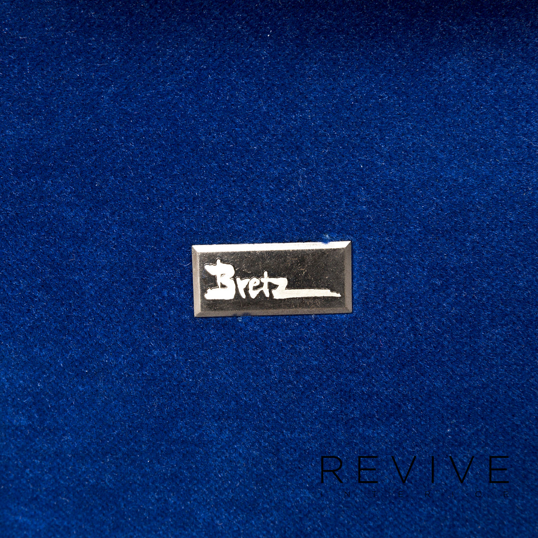 Bretz Monster Fabric Armchair Stool Blue Velvet #8852