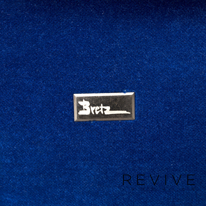 Bretz Monster Fabric Armchair Stool Blue Velvet #8852