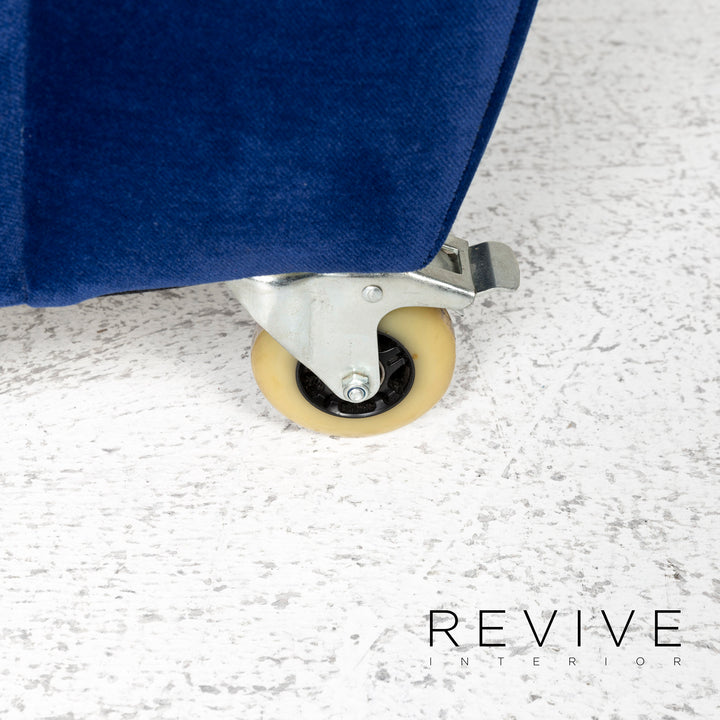 Bretz Monster Fabric Armchair Stool Blue Velvet #8852