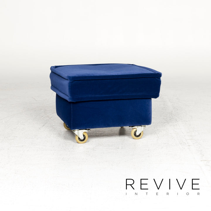 Bretz Monster Fabric Armchair Stool Blue Velvet #8852