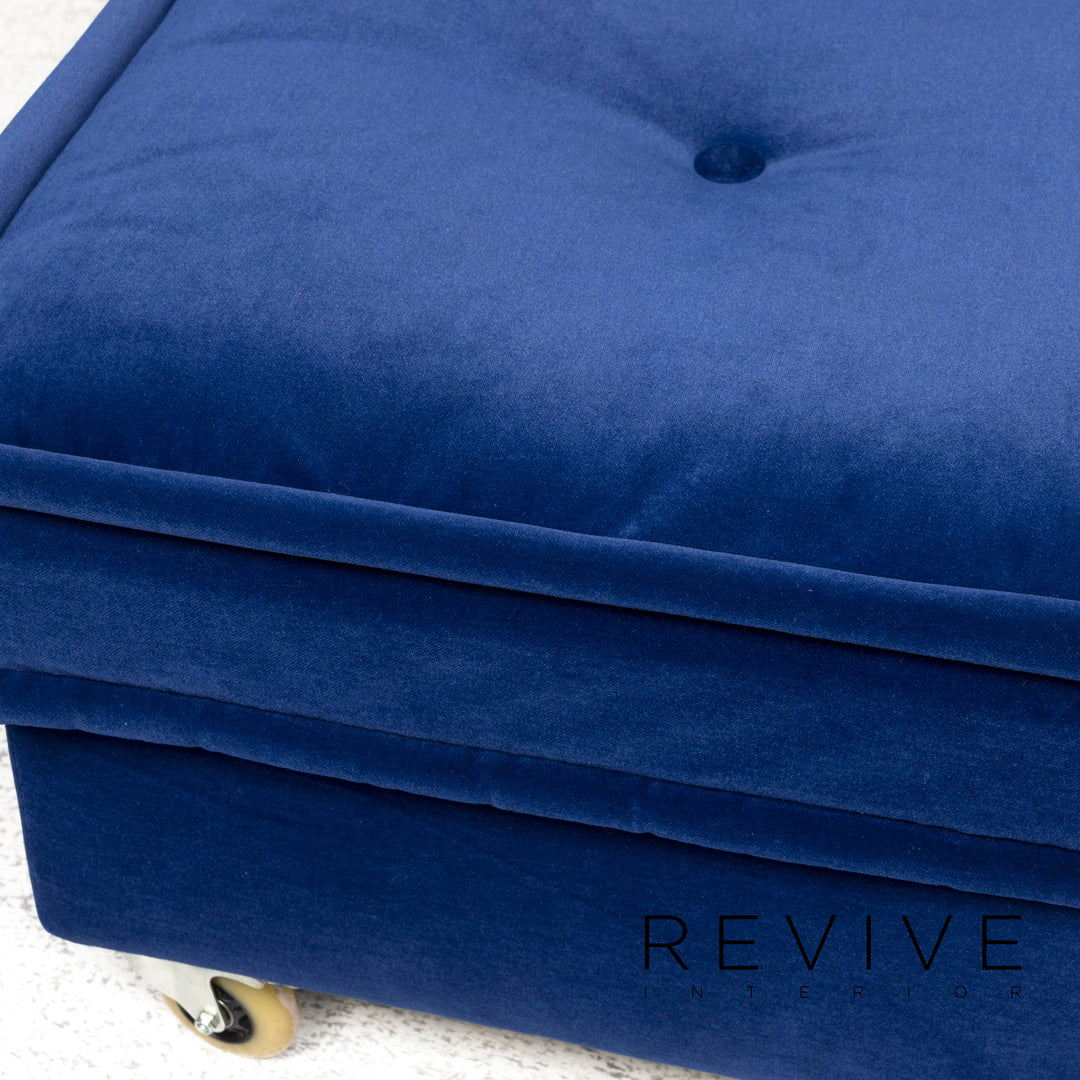 Bretz Monster Fabric Armchair Stool Blue Velvet #8852