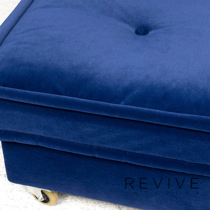 Bretz Monster Fabric Armchair Stool Blue Velvet #8852