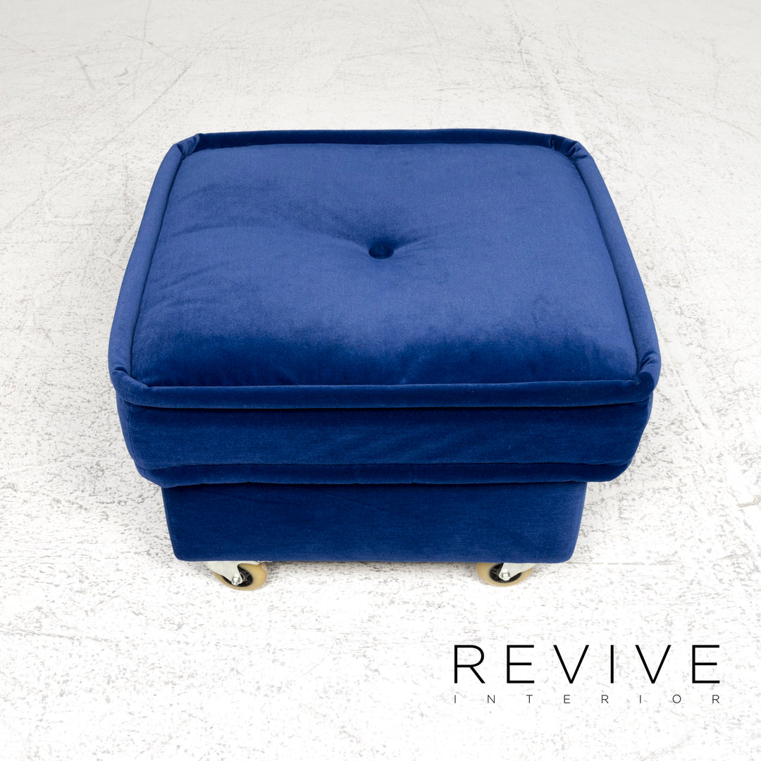 Bretz Monster Fabric Armchair Stool Blue Velvet #8852