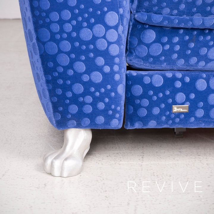 Bretz Monster Fabric Sofa Blue Three Seater Sofa Bed #8231