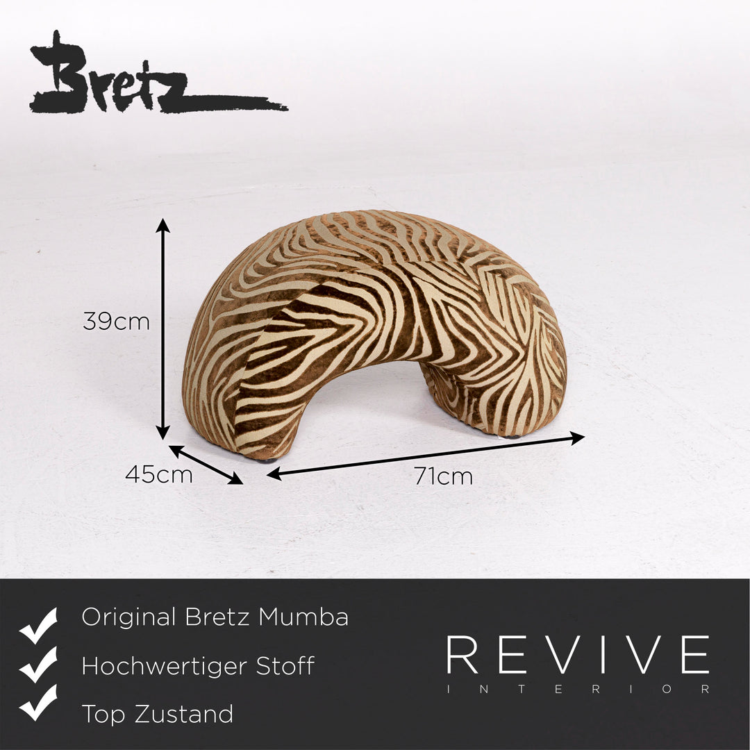 Bretz Mumba Stoff Hocker Braun Gemustert Animalprint #10976