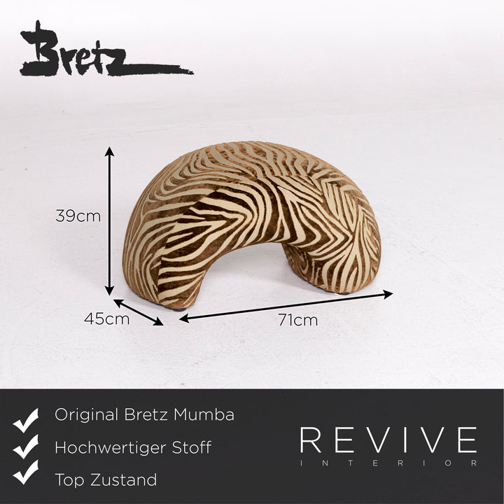 Bretz Mumba Stoff Hocker Braun Gemustert Animalprint #10976