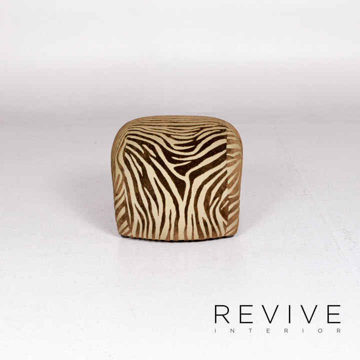 Bretz Mumba Stoff Hocker Braun Gemustert Animalprint #10976