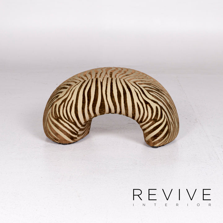 Bretz Mumba Stoff Hocker Braun Gemustert Animalprint #10976