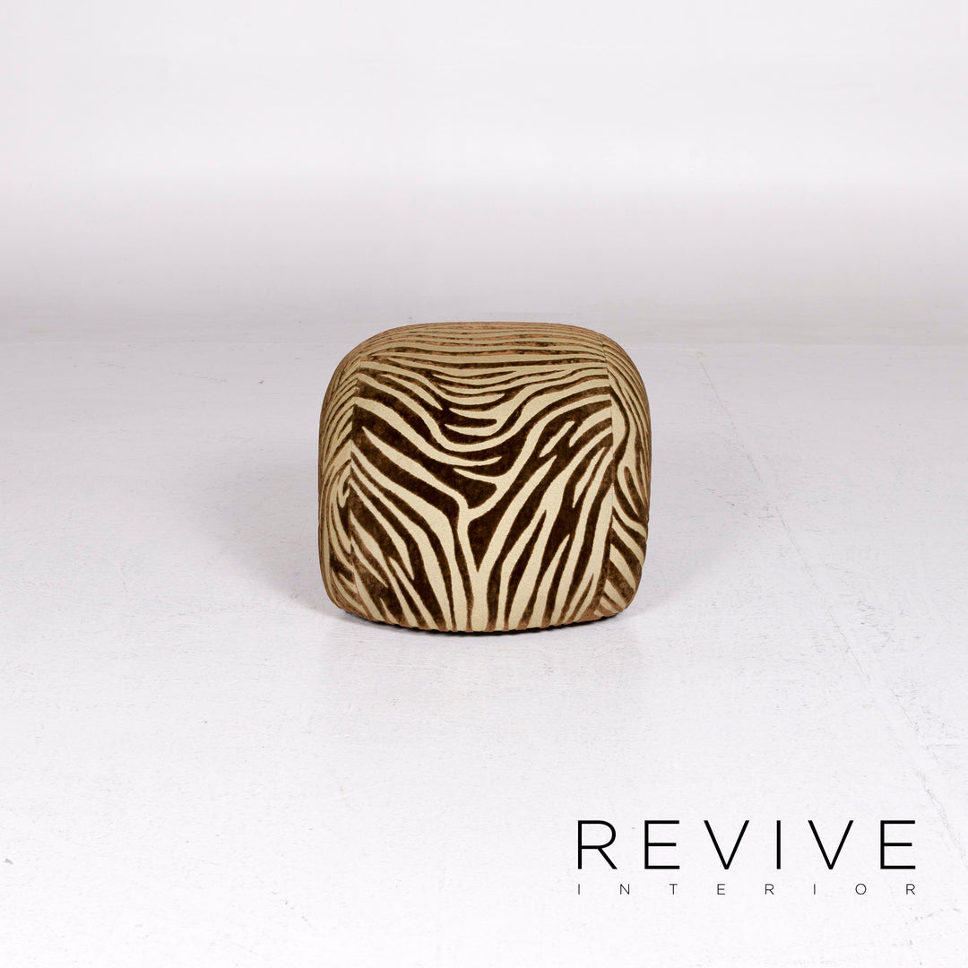 Bretz Mumba Stoff Hocker Braun Gemustert Animalprint #10976
