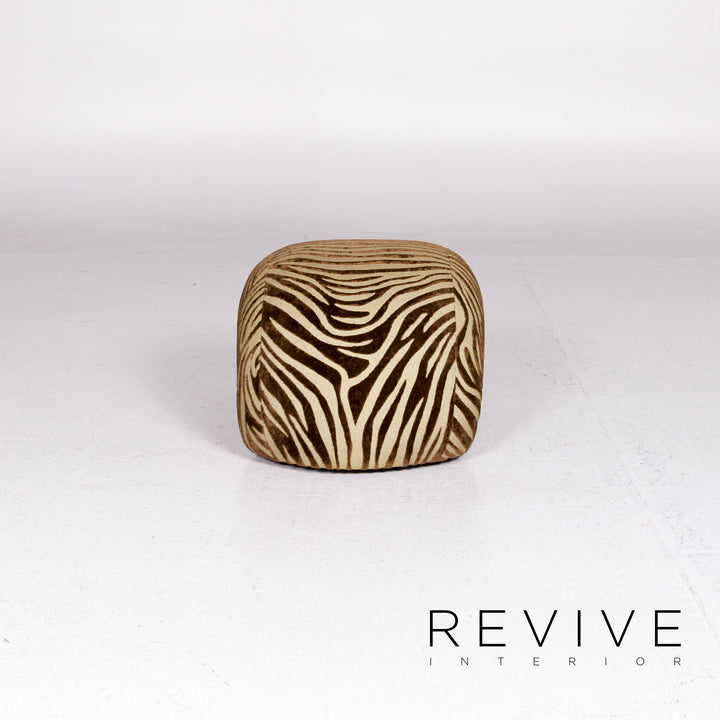 Bretz Mumba Stoff Hocker Braun Gemustert Animalprint #10976