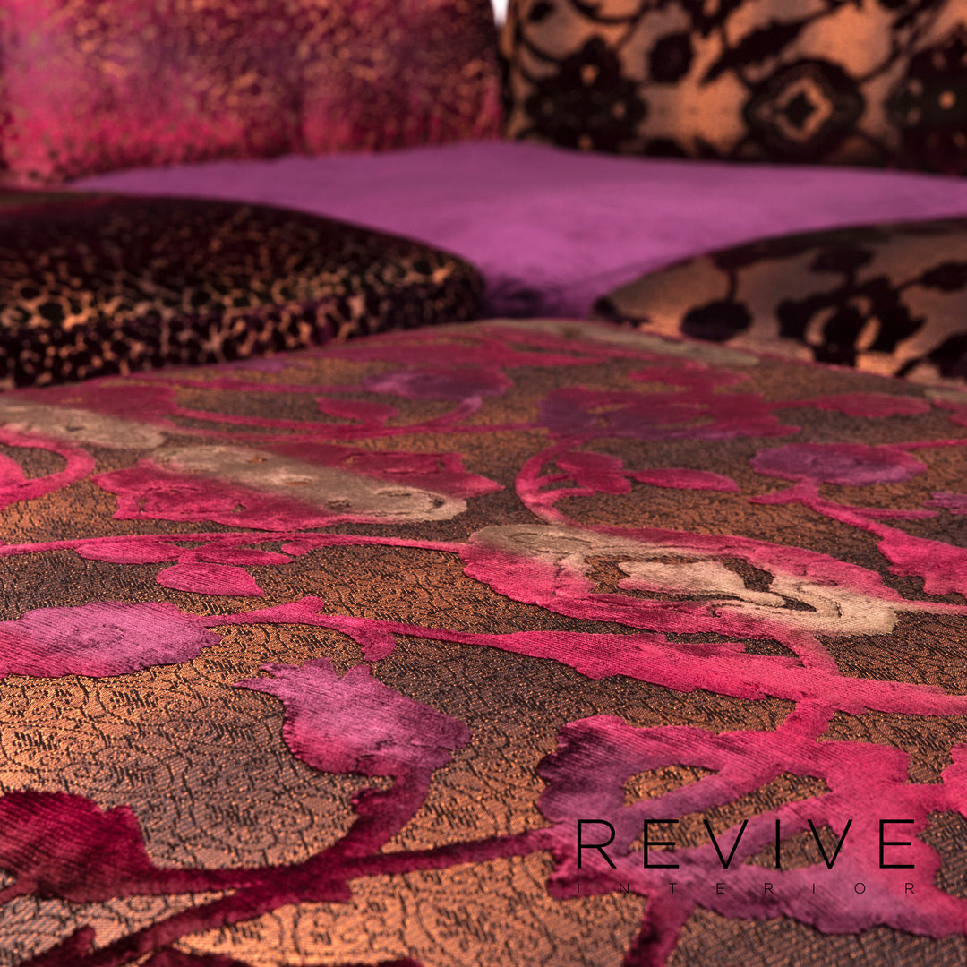 Bretz Napali Samt Stoff Ecksofa Lila Muster #9083