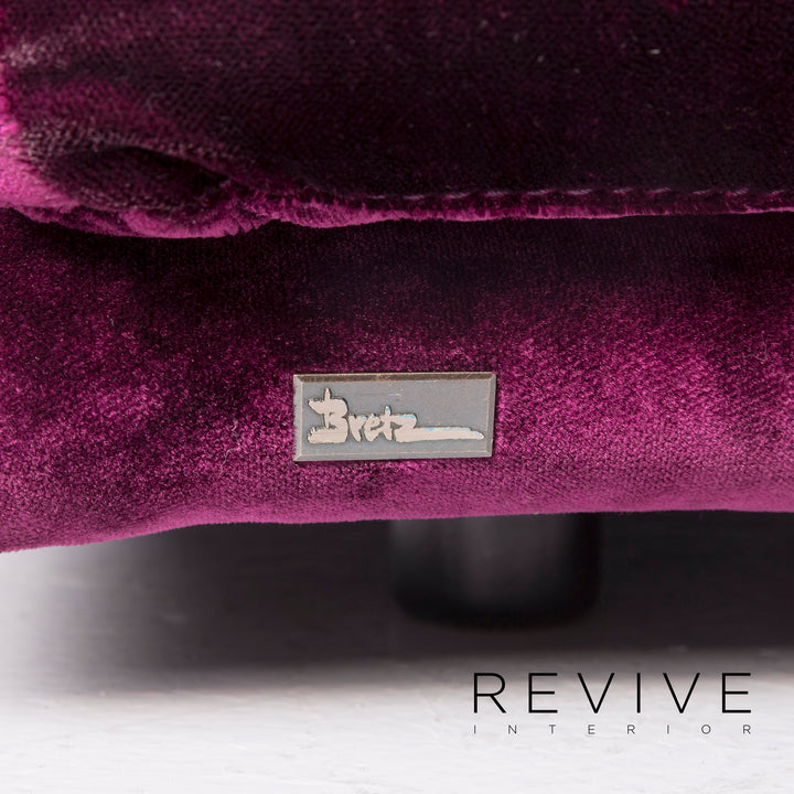 Bretz Napali Samt Stoff Ecksofa Lila Muster #9083