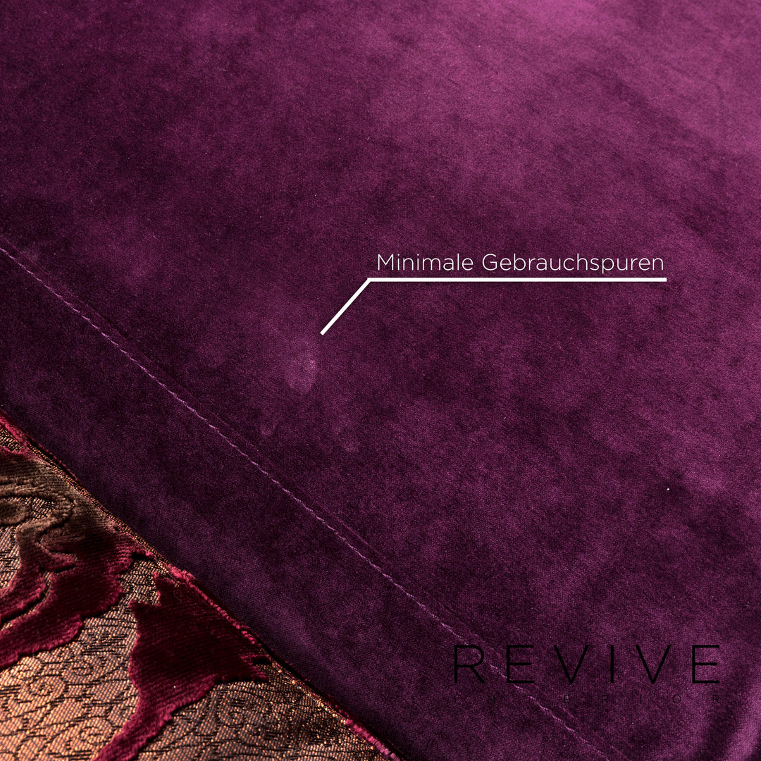 Bretz Napali Samt Stoff Ecksofa Lila Muster #9083