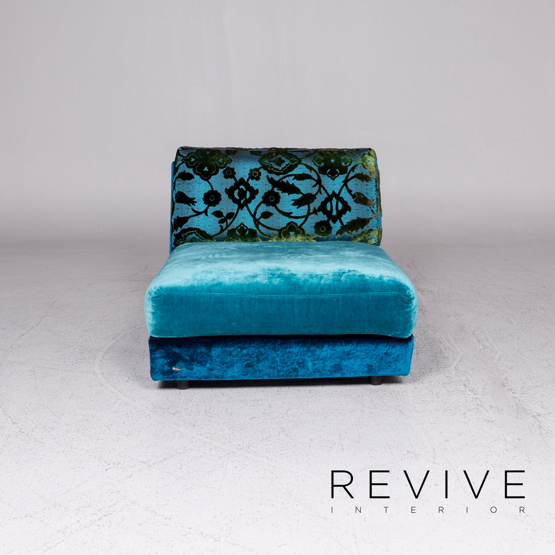 Bretz Napali Fauteuil en Tissu Velours Bleu à Motifs #9561