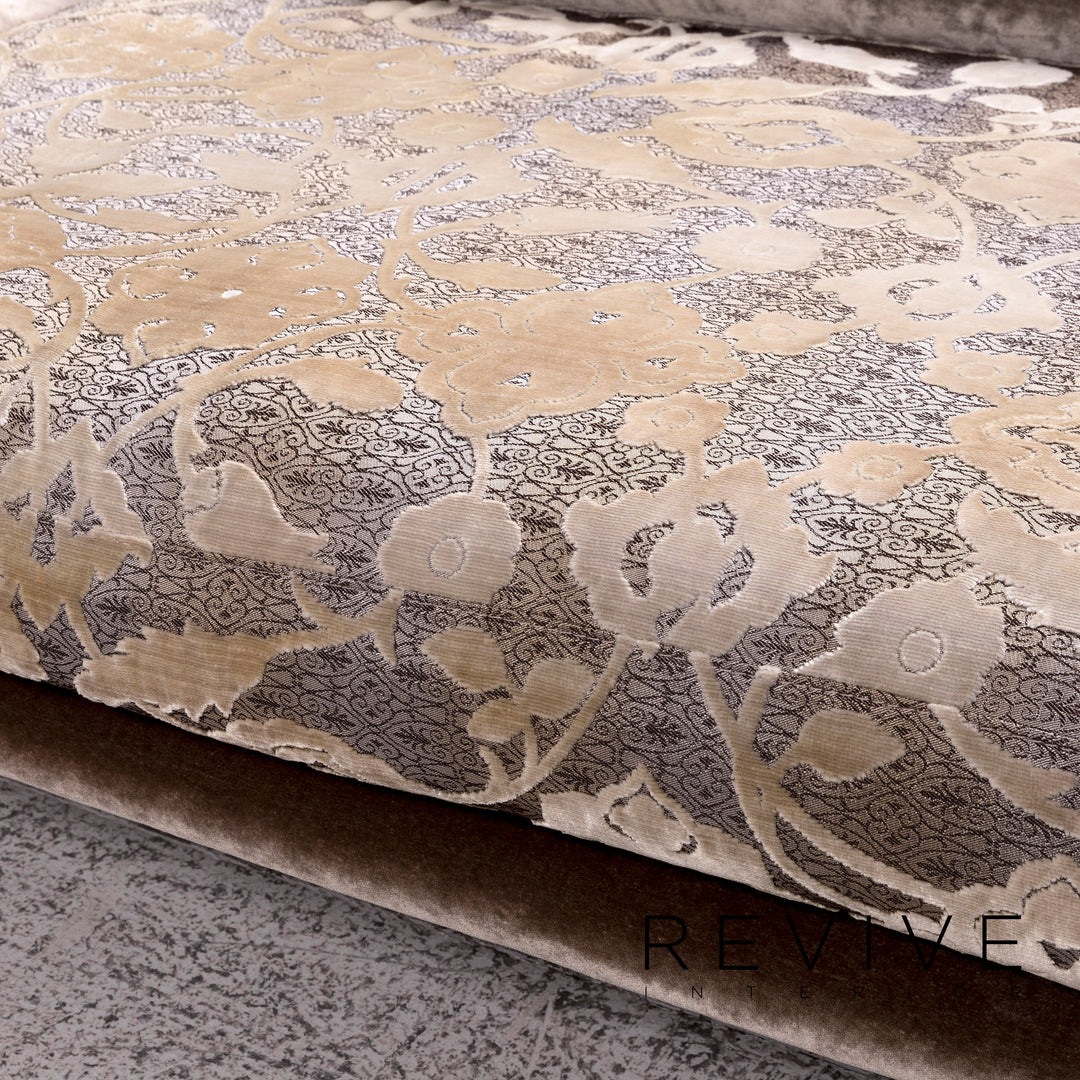 Bretz Napali Samt Stoff Ecksofa Grau Silber Gemustert Sofa Couch #9874