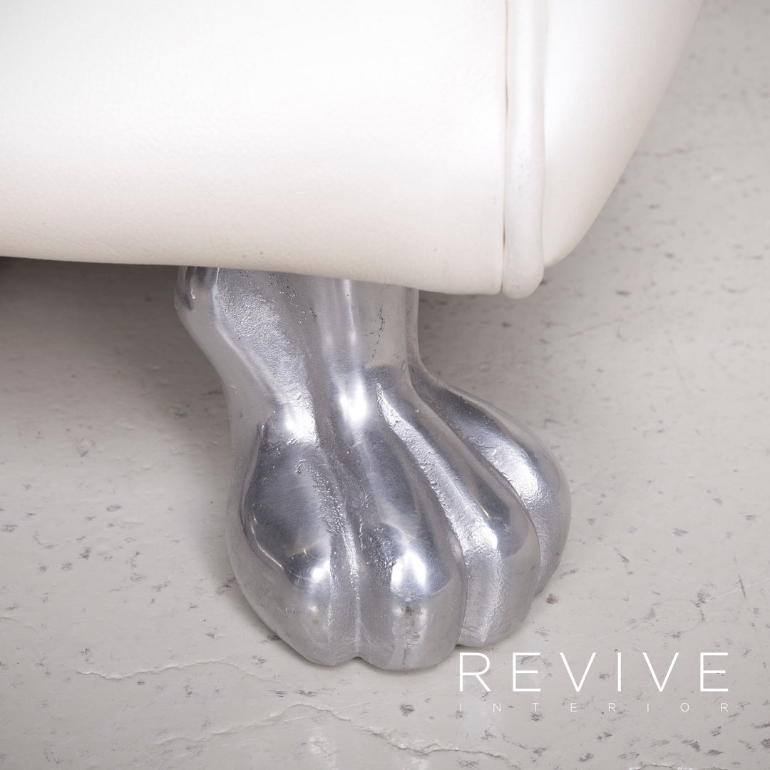 Bretz Rocky Designer Leder Sessel Garnitur Weiß Perlmutt Stuhl #7377