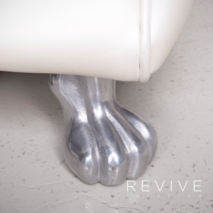 Bretz Rocky Designer Leder Sessel Garnitur Weiß Perlmutt Stuhl #7377