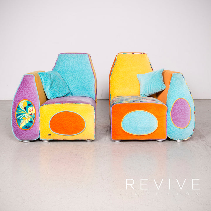 Bretz Stone Designer Samt Sofa Lila Zweisitzer #8130