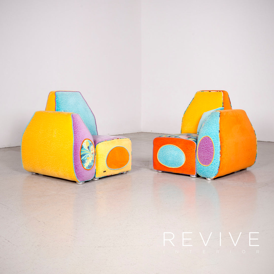 Bretz Stone Designer Samt Sofa Lila Zweisitzer #8130