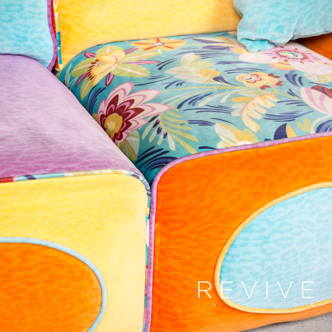 Bretz Stone Designer Samt Sofa Lila Zweisitzer #8130