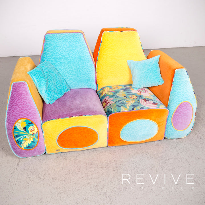 Bretz Stone Designer Samt Sofa Lila Zweisitzer #8130