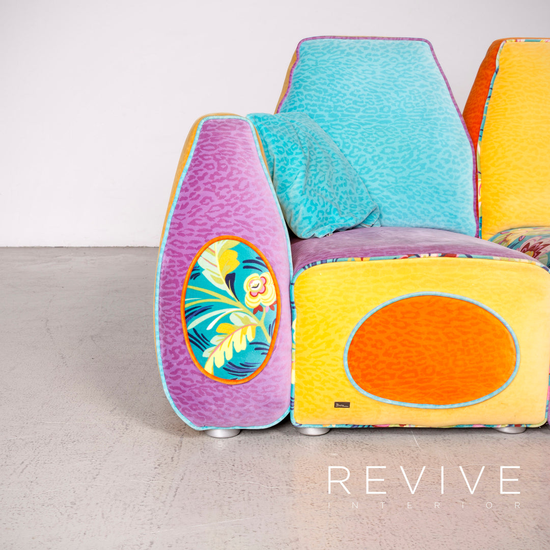 Bretz Stone Designer Samt Sofa Lila Zweisitzer #8130