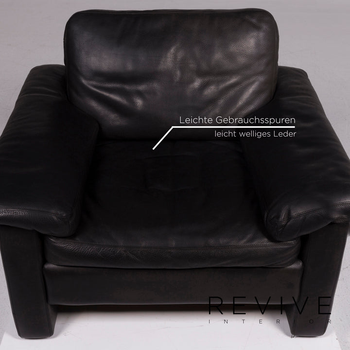 Cor Conseta Leder Sessel Schwarz #11315