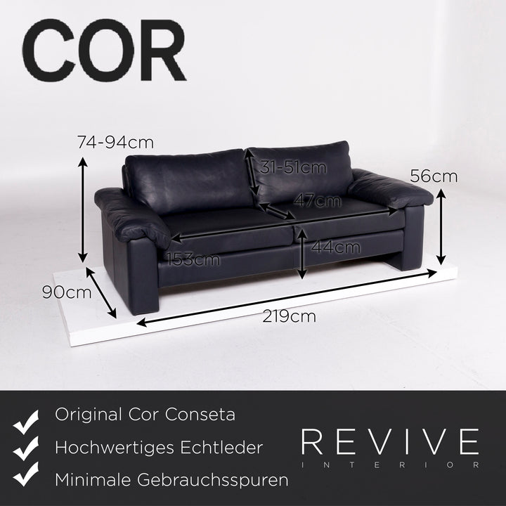 Cor Conseta Sofa Blue Dark Blue Two Seater Couch #11025