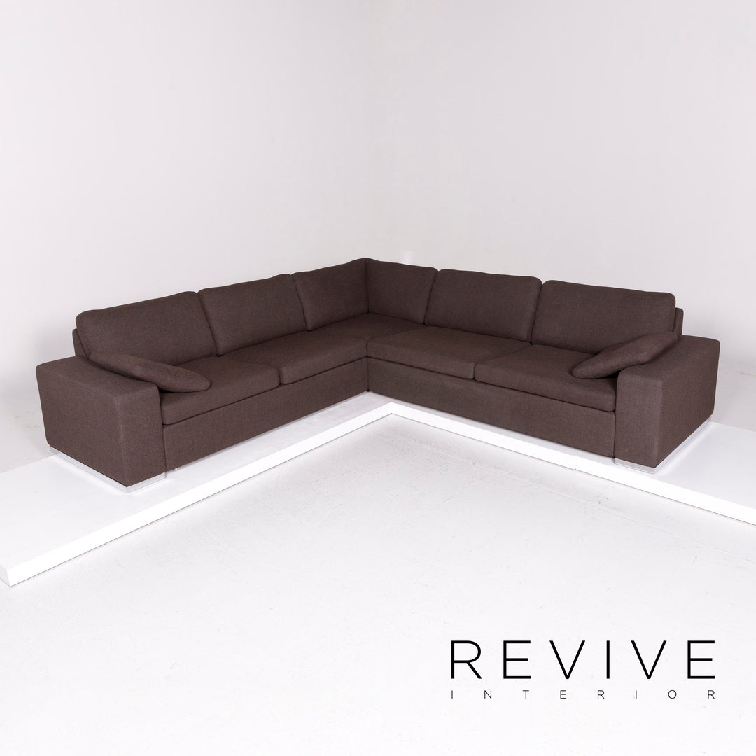 Cor Conseta Fabric Corner Sofa Brown Dark Brown Sofa Couch #11386