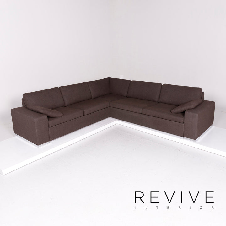 Cor Conseta Fabric Corner Sofa Brown Dark Brown Sofa Couch #11386
