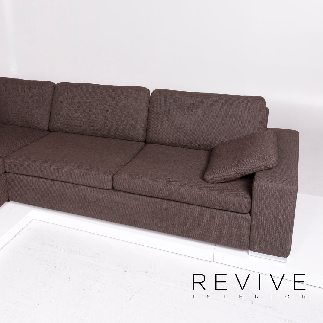 Cor Conseta Fabric Corner Sofa Brown Dark Brown Sofa Couch #11386