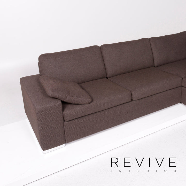 Cor Conseta Fabric Corner Sofa Brown Dark Brown Sofa Couch #11386