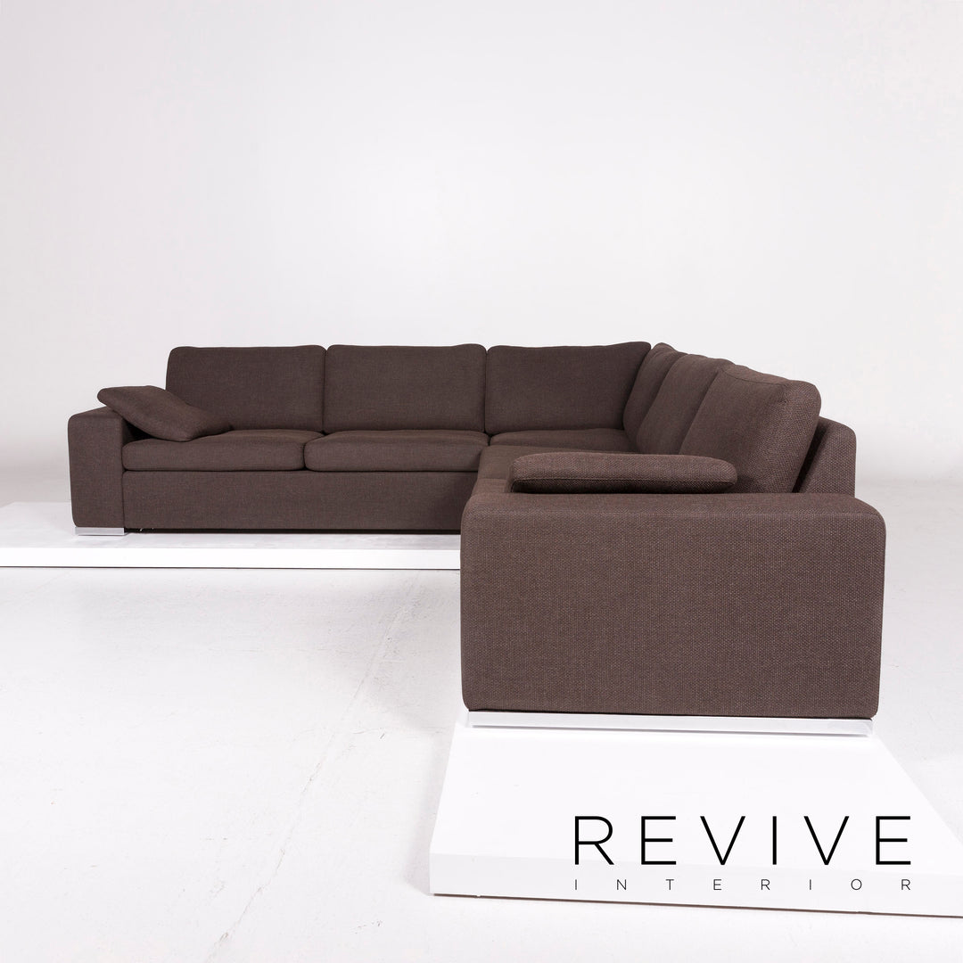 Cor Conseta Fabric Corner Sofa Brown Dark Brown Sofa Couch #11386