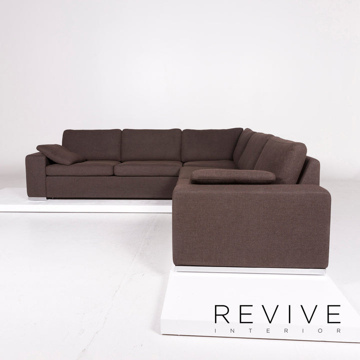 Cor Conseta Fabric Corner Sofa Brown Dark Brown Sofa Couch #11386