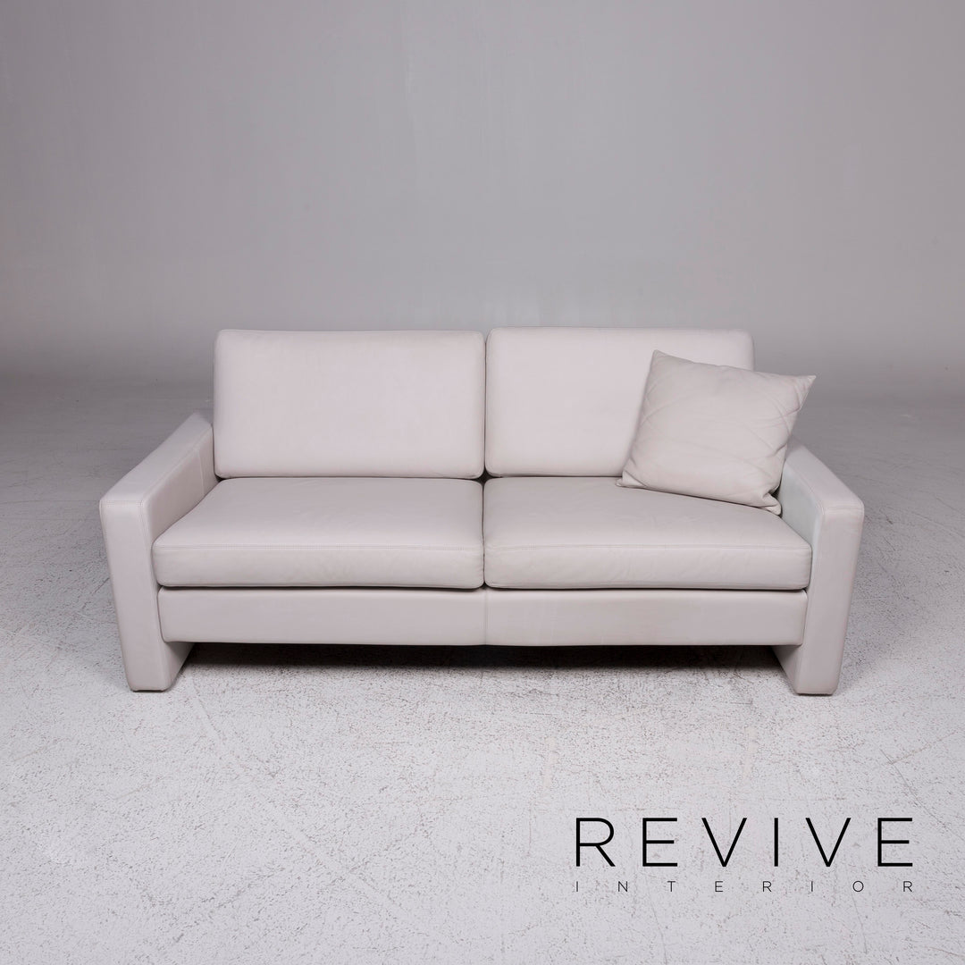 Cor Leder Sofa Garnitur Grau 1x Zweisitzer 1x Sessel #9592
