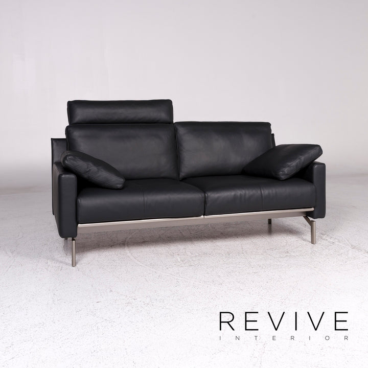Cor Leder Sofa Grau Anthrazit Zweisitzer Couch #9704