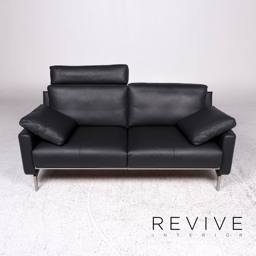Cor Leder Sofa Grau Anthrazit Zweisitzer Couch #9704