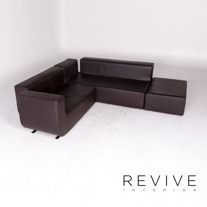 Cor Nuba Designer Leder Ecksofa Braun Sofa Couch #9491