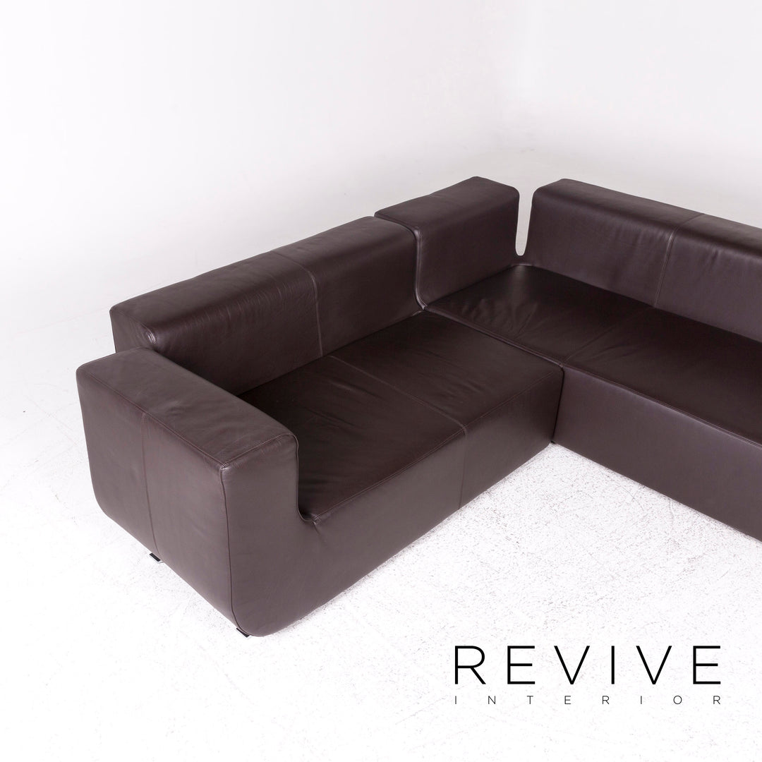 Cor Nuba Designer Leder Ecksofa Braun Sofa Couch #9491
