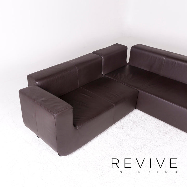 Cor Nuba Designer Leder Ecksofa Braun Sofa Couch #9491
