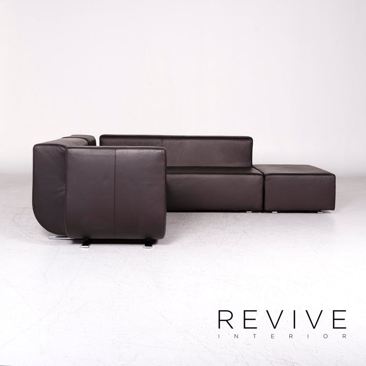 Cor Nuba Designer Leder Ecksofa Braun Sofa Couch #9491