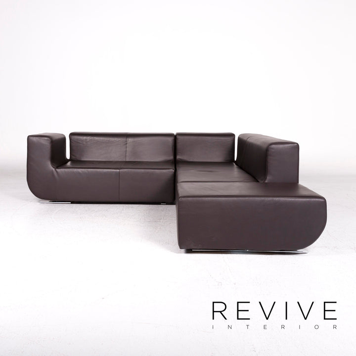 Cor Nuba Designer Leder Ecksofa Braun Sofa Couch #9491