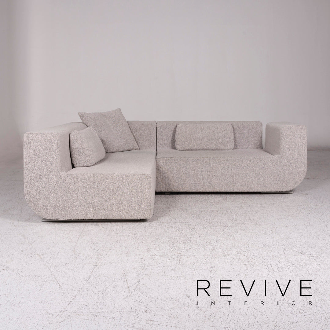 Cor Nuba Stoff Ecksofa Grau Sofa Couch #10093