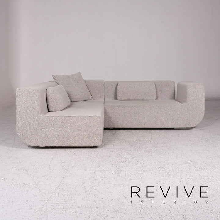 Cor Nuba Stoff Ecksofa Grau Sofa Couch #10093