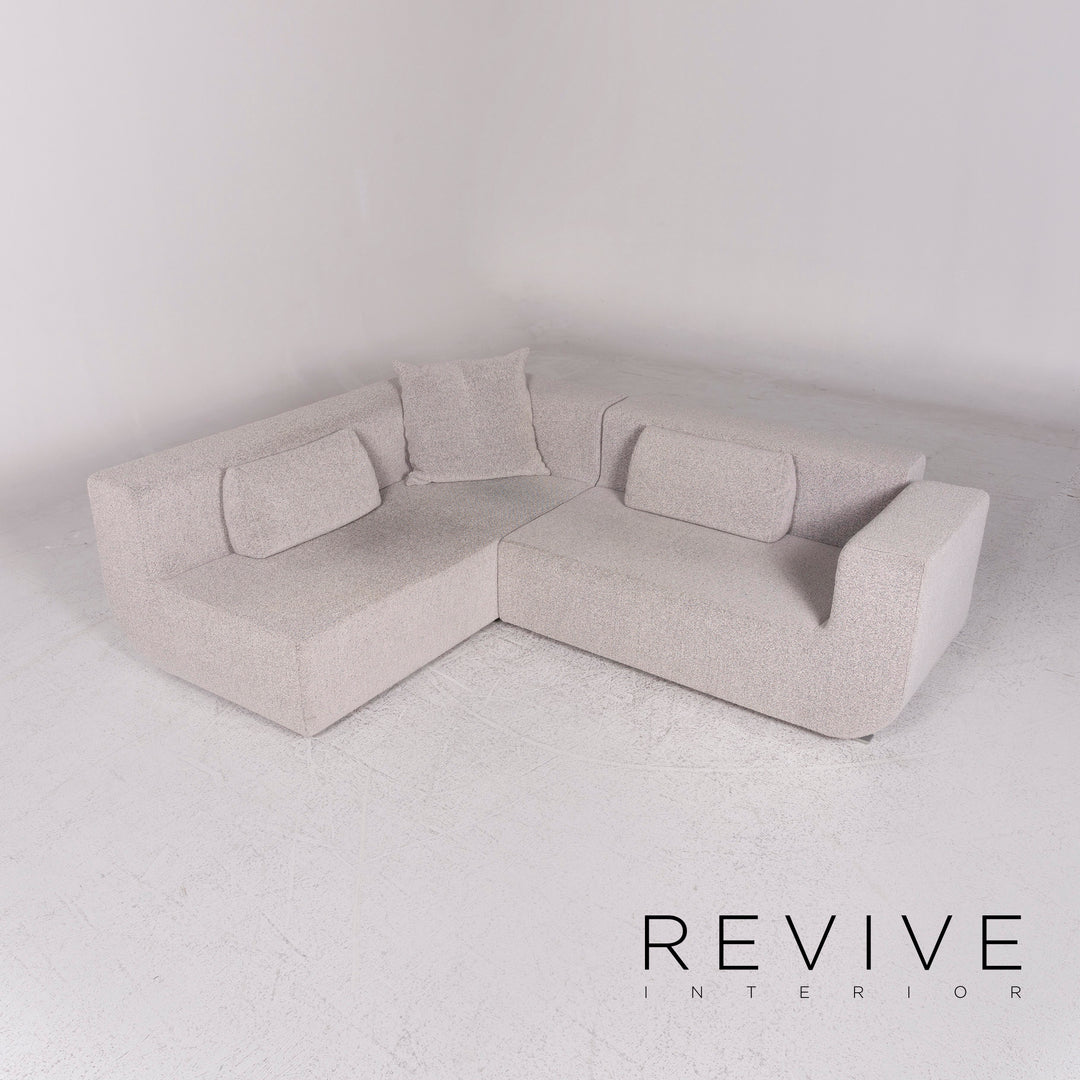 Cor Nuba Stoff Ecksofa Grau Sofa Couch #10093