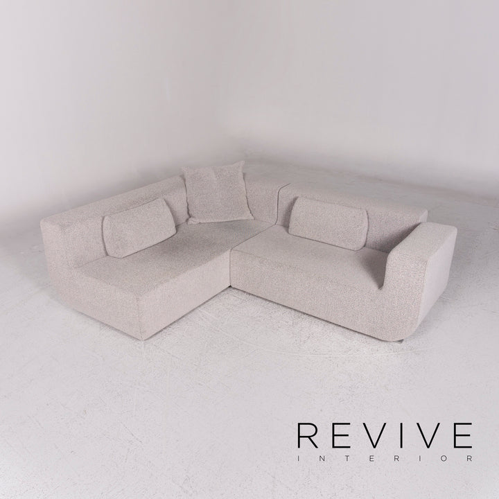 Cor Nuba Stoff Ecksofa Grau Sofa Couch #10093