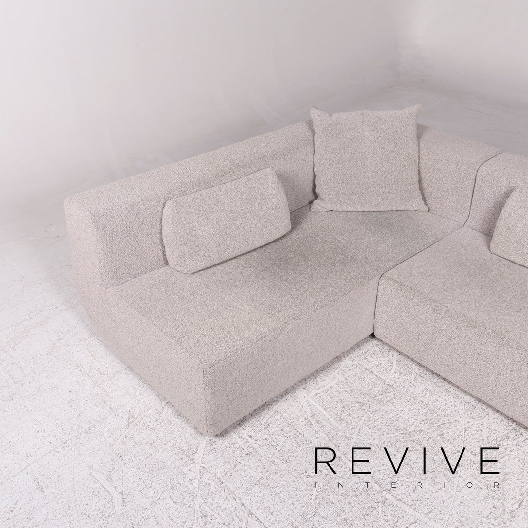 Cor Nuba Stoff Ecksofa Grau Sofa Couch #10093